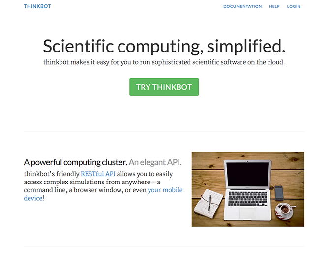 The new thinkbot home page